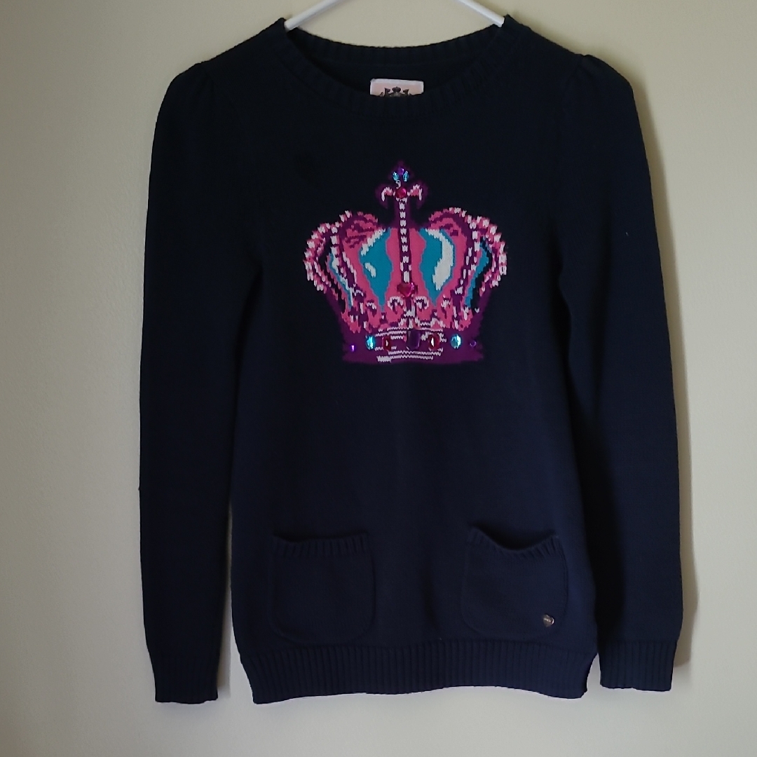 Navy Blue Sweater With Crown Design